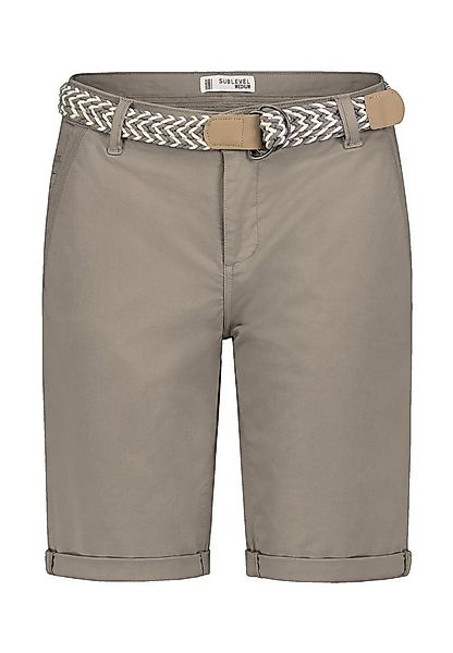 SUBLEVEL Bermudas Damen kurze Stoffhose mit buntem Flechtgürtel Sommerhose, günstig online kaufen