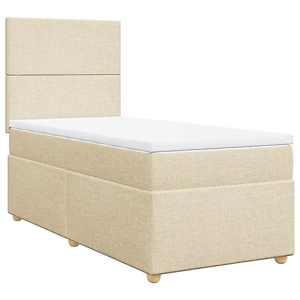 vidaXL Boxspringbett mit Matratze Creme 80x200 cm Stoff2105629 günstig online kaufen