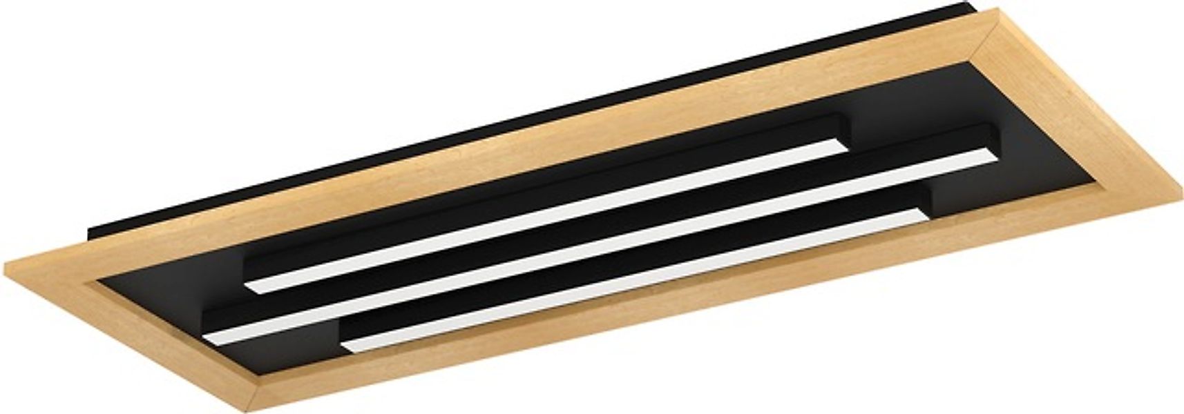 EGLO LED-Deckenleuchte »TIRRENARA« in schwarz und braun aus Stahl, Holz / i günstig online kaufen