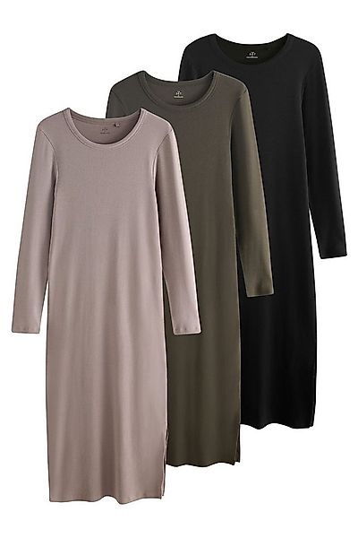 The Set Midikleid The Set gerippte Midikleider, 3er-Pack (3-tlg) günstig online kaufen