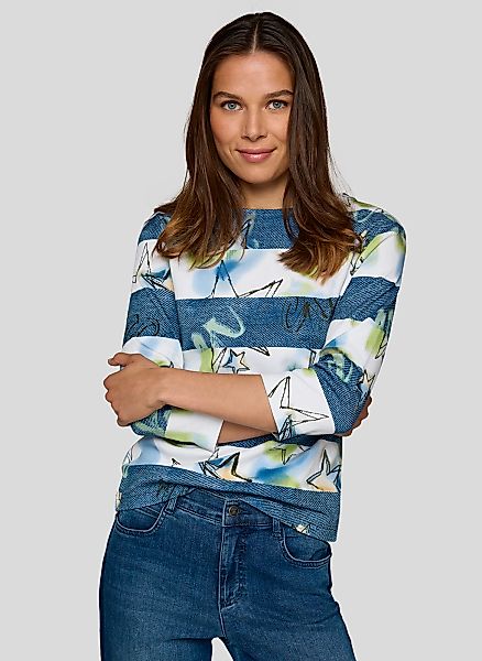 Rabe Print-Shirt, mit Jeans-Color-Blocking und grafischem Muster günstig online kaufen