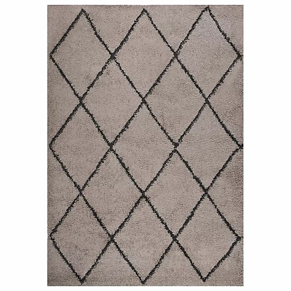 Vidaxl Teppich Shaggy Hochflor Beige Und Anthrazit 140x200 Cm günstig online kaufen