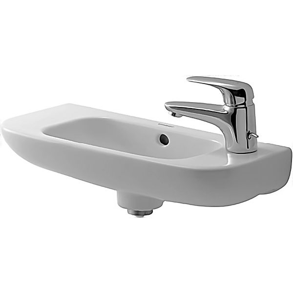 Duravit Handwaschbecken D-Code 50 cm Weiß mit Überlauf + Hahnloch Links günstig online kaufen