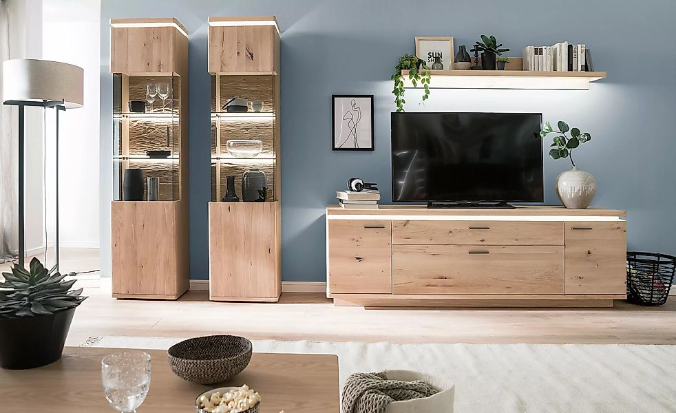Woodford Wohnwand  Novara ¦ holzfarben ¦ Maße (cm): B: 310 H: 204 T: 50.0 K günstig online kaufen