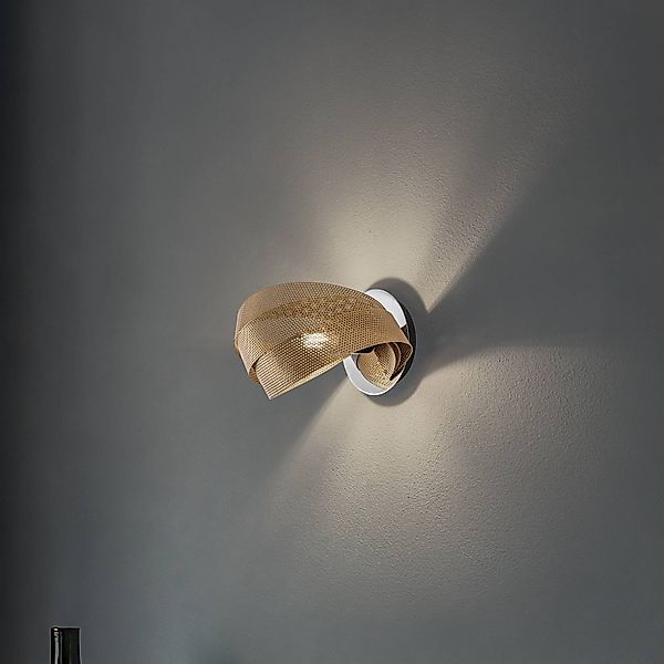 Wandleuchte Vento, schwarz/gold, Metall, 27 cm, E14 günstig online kaufen