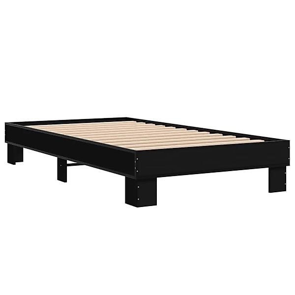 vidaXL Bettgestell Schwarz 100x200 cm Holzwerkstoff und Metall 845867 günstig online kaufen