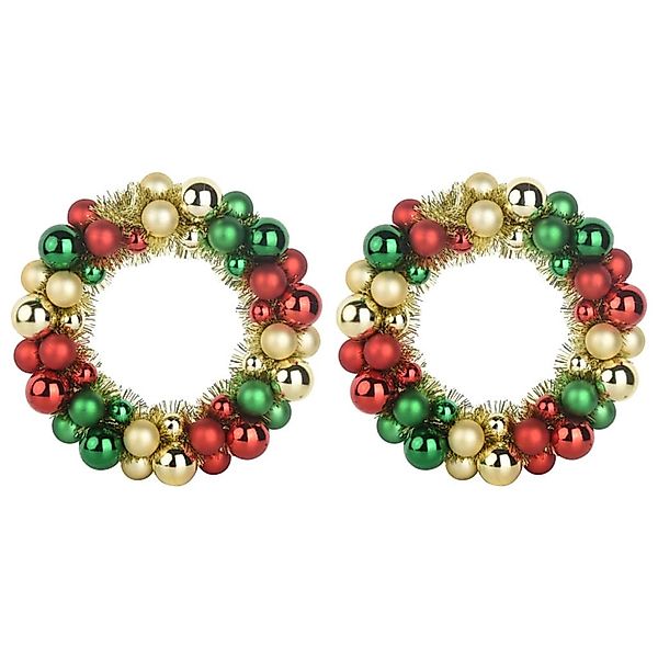 vidaXL Weihnachtsballkränze 2 Stk Mehrfarbig 33 x 33 x 7 cm Polystyrol 4201 günstig online kaufen