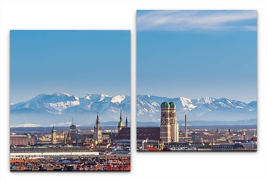 Sinus Art Leinwandbild Panorama von München günstig online kaufen