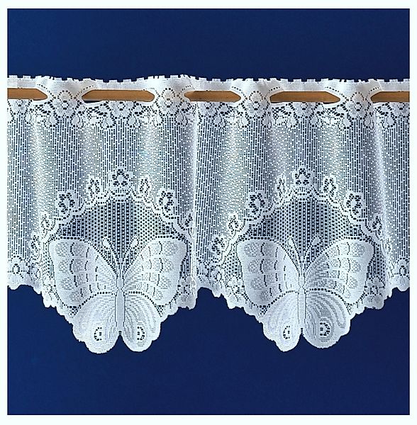 heimtexland Scheibengardine Jacquard Gardine weiß Schmetterling günstig online kaufen
