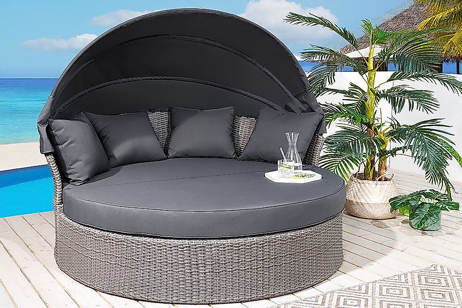 riess-ambiente Sonneninsel PLAYA LIVING 165cm grau / anthrazit · Polyrattan günstig online kaufen
