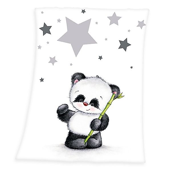 Babydecke Panda Microfaserflausch-Decke 75/100 cm Kuscheldecke, günstig online kaufen