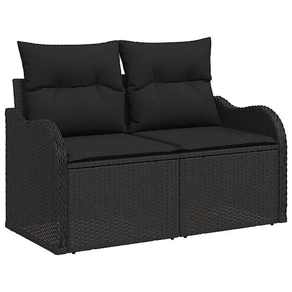 vidaXL Gartensofa-set mit Kissen 6-Tlg Schwarz Poly-Rattan 3357206 günstig online kaufen