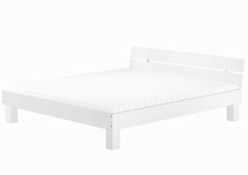 ERST-HOLZ Einzelbett Ehebett Buche massiv waschweiß überlang 180x220 Latten günstig online kaufen