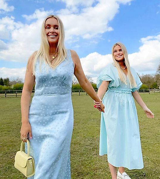 Labelrail x Olivia & Alice – Midi-Trägerkleid aus Satin mit farblich abgest günstig online kaufen