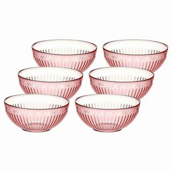 Ritzenhoff & Breker LAWE Glas Schale ø 18 cm rosa 6er Set Müslischalen günstig online kaufen