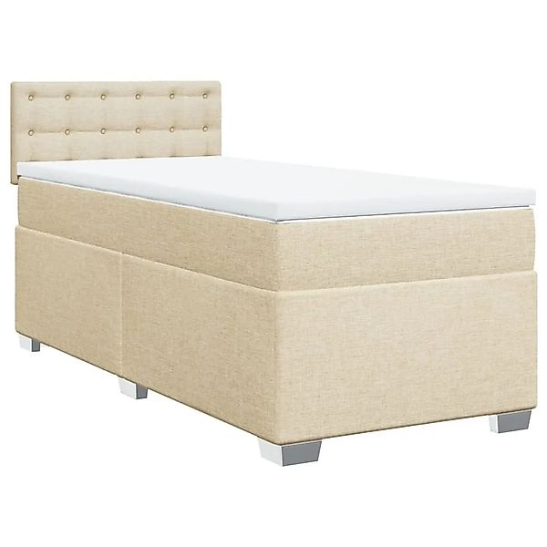 vidaXL Boxspringbett mit Matratze Creme 80x200 cm Stoff 3285734 günstig online kaufen