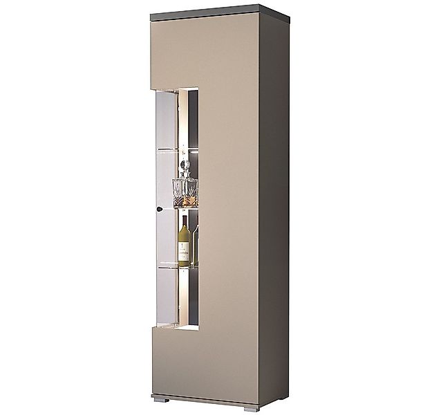 Lomadox Vitrine SELCE-83 in beige, Knopfgriff, inkl. LED-Beleuchtung günstig online kaufen