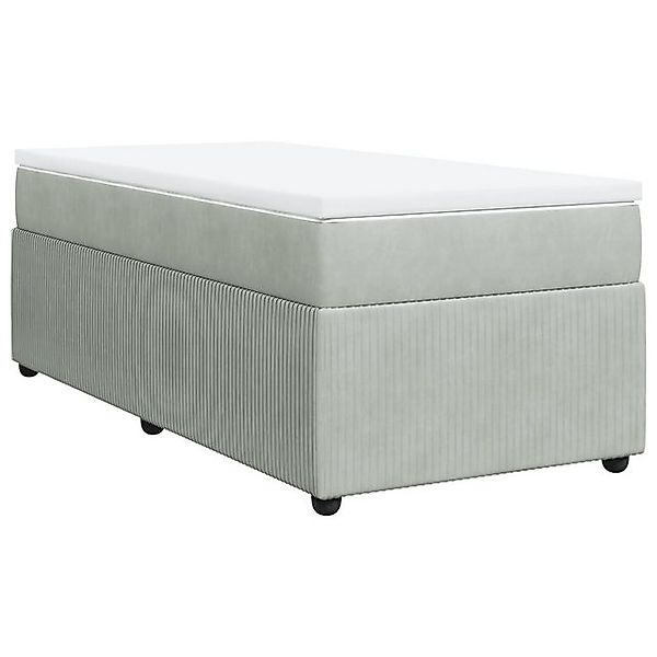 vidaXL Bett Boxspringbett mit Matratze Hellgrau 90x190 cm Samt günstig online kaufen