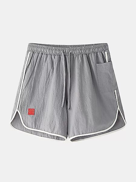 Herren 90% Baumwolle Solid Color Pocket Drawstring Casual Sports Shorts günstig online kaufen