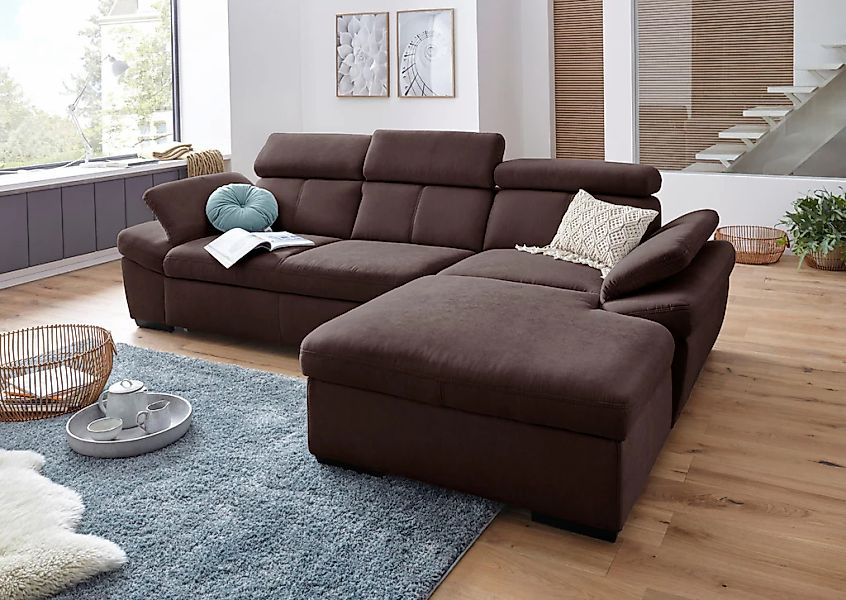 exxpo - sofa fashion Ecksofa "Salerno, inkl. Arm-& Kopfteilverstellung, beq günstig online kaufen