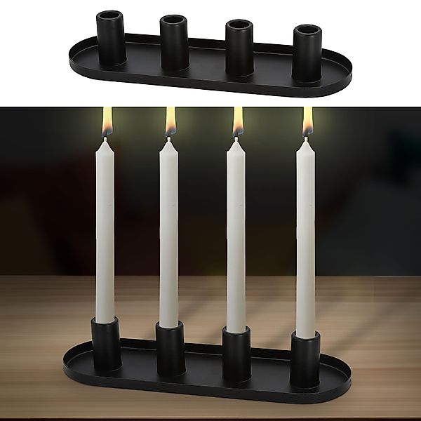 CEPEWA Kerzenständer Stabkerzenhalter schwarz 34,5x11,5x6,5cm Metall günstig online kaufen