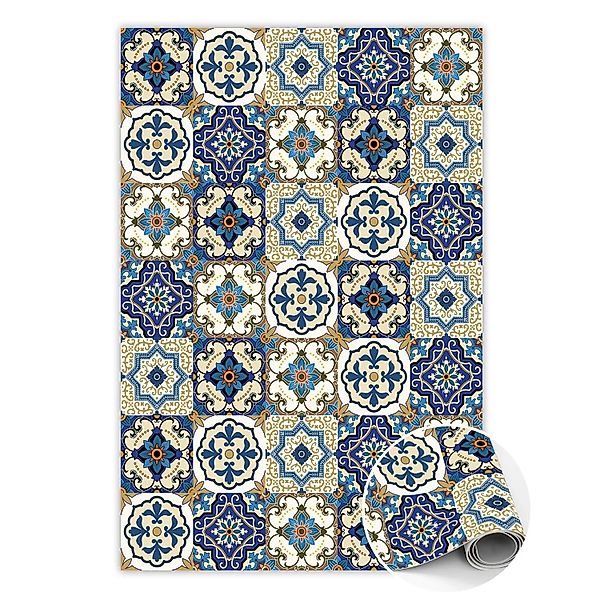 Tulup Teppich Portugiesische Fliesen PVC Vloer Mat 100x150 cm Gelb PVC Floo günstig online kaufen