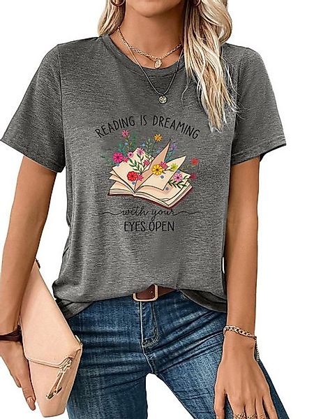 PYL T-Shirt Damen bequemes Sommer Casual Basic-Shirt Kurzarm Lockere Tops B günstig online kaufen