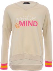 Zwillingsherz Sweatshirt V-Ausschnitt, neonfarbenen Bündchen, Seitenschlitz günstig online kaufen