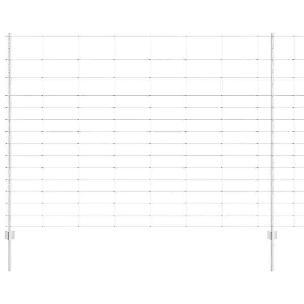 vidaXL Zaun mit Pfosten Silber 1,6 x 25 m Stahl 3337137 günstig online kaufen