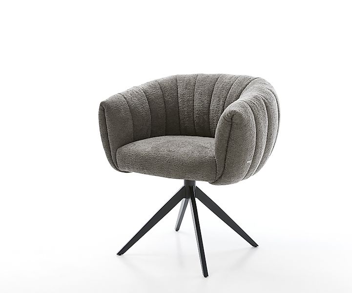 Drehstuhl Jada-Flex Bouclé Soft Schlamm Kreuzgestell breit Schwarz 360° dre günstig online kaufen