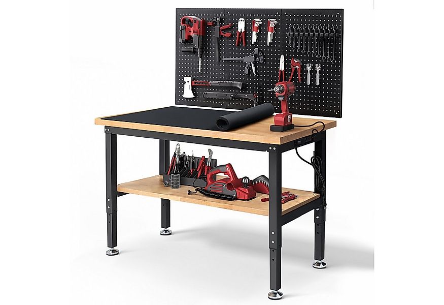 Insma Werkbank WB0101-Plus, (Arbeitsplatte mit Werkzeugwand, Steckdose, 1-t günstig online kaufen