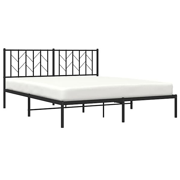 vidaXL Bettgestell mit Kopfteil Metall Schwarz 160x200 cm 374440 günstig online kaufen