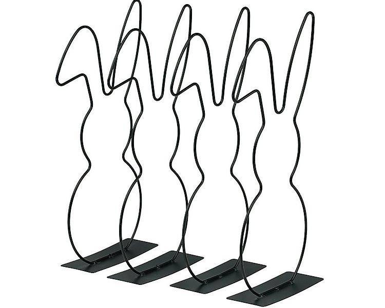 Viana Osterhase Deko Hase Schwarz Metall Aufsteller Osterdeko 30cm 4er Set, günstig online kaufen