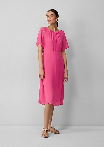 s.Oliver Midikleid Kleid Midikleid aus Chiffon mit kurzen Ärmeln und blickd günstig online kaufen