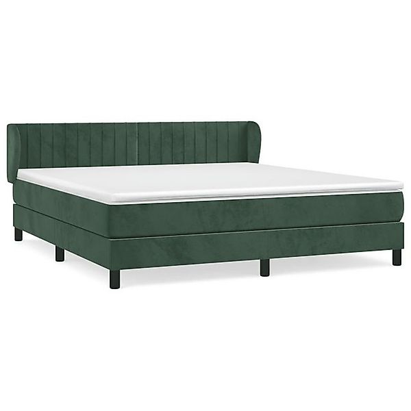 vidaXL Boxspringbett, Boxspringbett mit Matratze Dunkelgrün 160x200 cm Samt günstig online kaufen