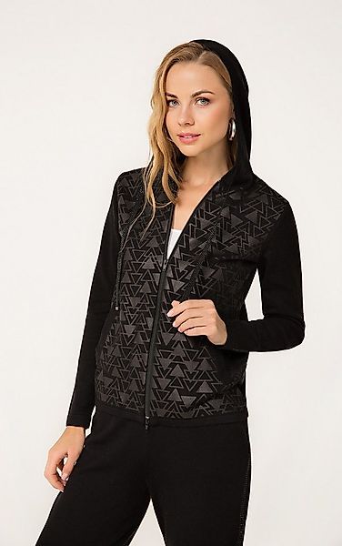 Passioni Kapuzenpullover Sweatjacke mit Kapuze und Muster günstig online kaufen