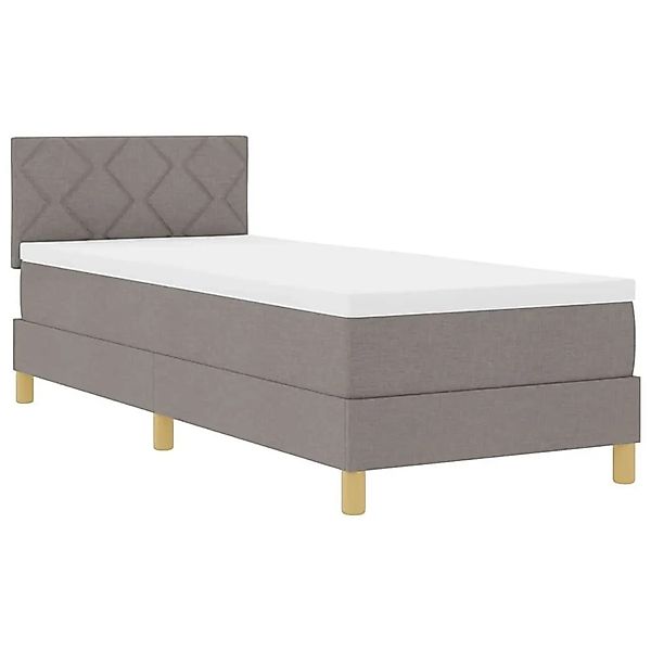 vidaXL LED Boxspringbett mit Matratze Taupe 80 x 200 cm Stoff 3342475 günstig online kaufen