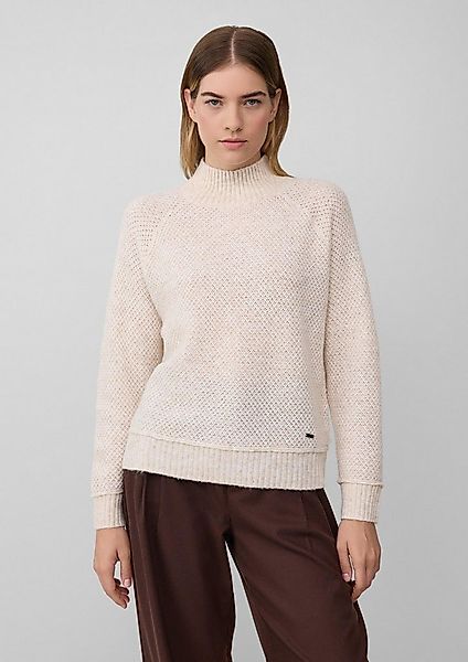 s.Oliver Longpullover Strickpullover Weicher Wollmix-Strickpullover mit Ste günstig online kaufen