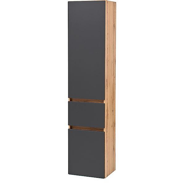 Held Möbel Hochschrank Salerno 40 cm matt Weiß-Wotaneiche günstig online kaufen