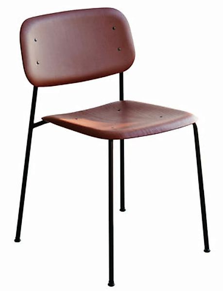Stapelbarer Stuhl Soft Edge 40 holz rot / Holz & Metall - Hay - Rot günstig online kaufen