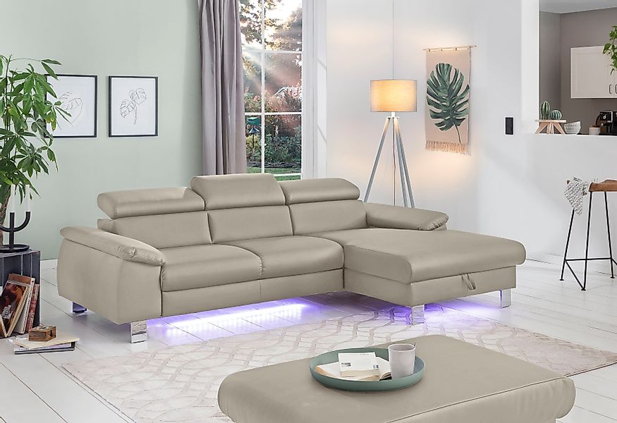 COTTA Ecksofa Komaris L-Form mit Kopfteilverstellung, günstig online kaufen