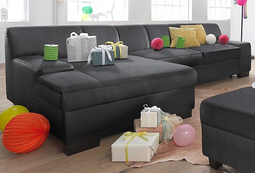 DOMO collection Ecksofa "Norma Top, elegant und modern, flache Armlehnen, k günstig online kaufen