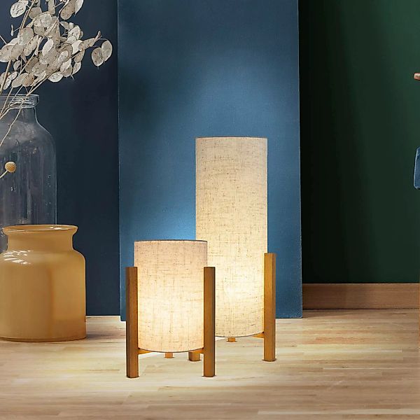 Tischleuchte 3193, Holz, Leinentextil, Höhe 52cm günstig online kaufen