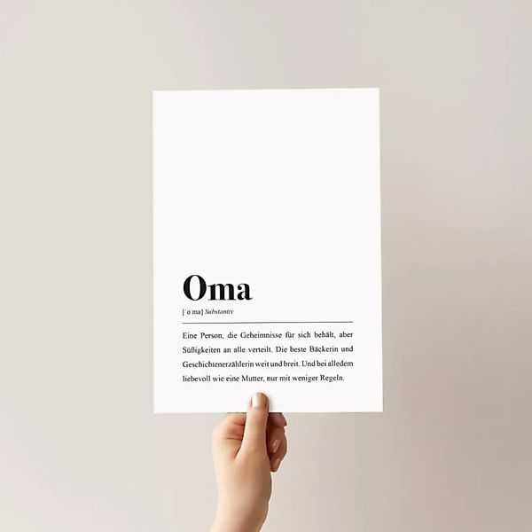 Oma Poster Din A4: Oma Definition günstig online kaufen