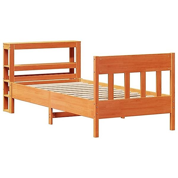 vidaXL Bett Massivholzbett ohne Matratze Wachsbraun 75x190 cm Kiefernholz günstig online kaufen