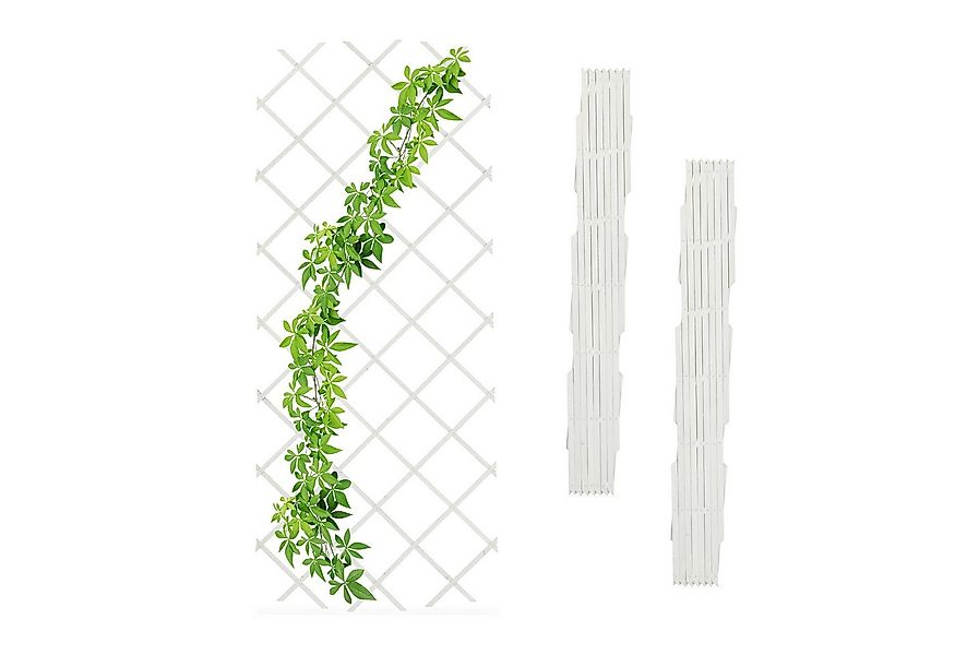 relaxdays Rankgitter Ausziehbares Rankgitter im 3er Set, weiß günstig online kaufen