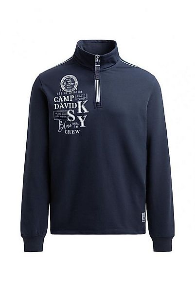 CAMP DAVID Sweatshirt mit Zipper und Artworks blue navy günstig online kaufen