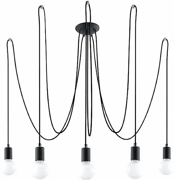 SOLLUX lighting Kronleuchter »EDISON«, 5 flammig, Leuchtmittel E27   ohne L günstig online kaufen