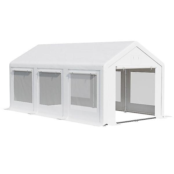 Outsunny Partyzelt mit Abnehmbaren Seitenwänden Stahl PE Weiß 600L x 300B x günstig online kaufen