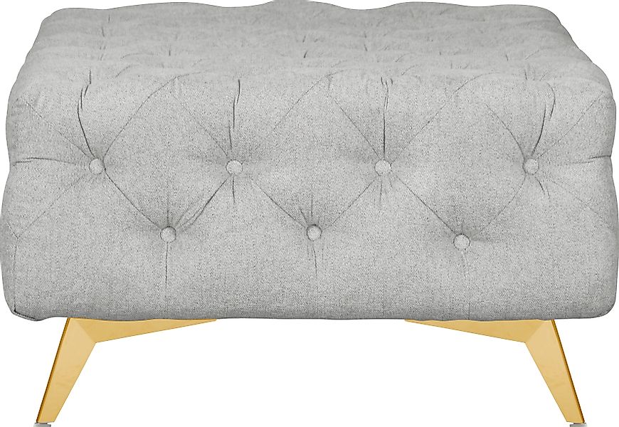Leonique Polsterhocker "Amaury", Chesterfield-Optik, Breite 80cm, Fußfarbe günstig online kaufen
